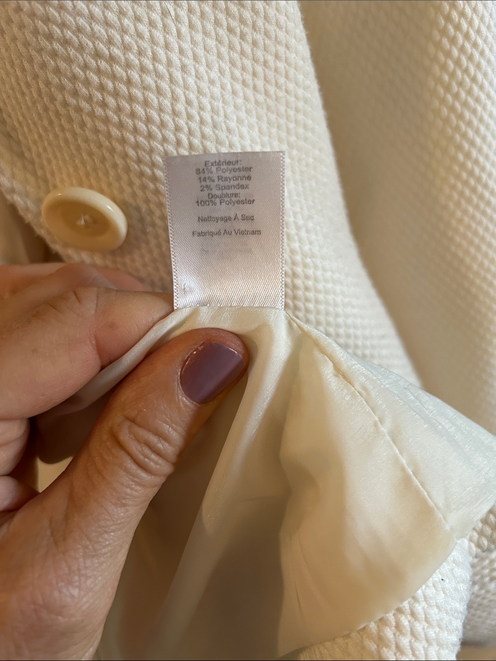 Talbots Cream Textured Two-Button Blazer - Picture 8 of 12
